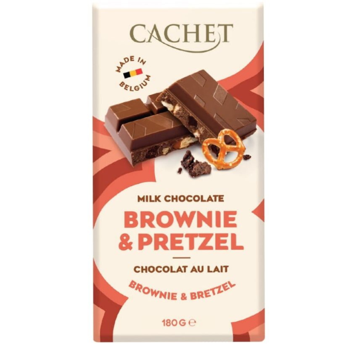 Czekolada CACHET Brownie & Pretzel mleczna 180g