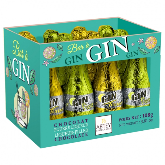 Buteleczki Abtey Gin skrzynka turkusowa 108g